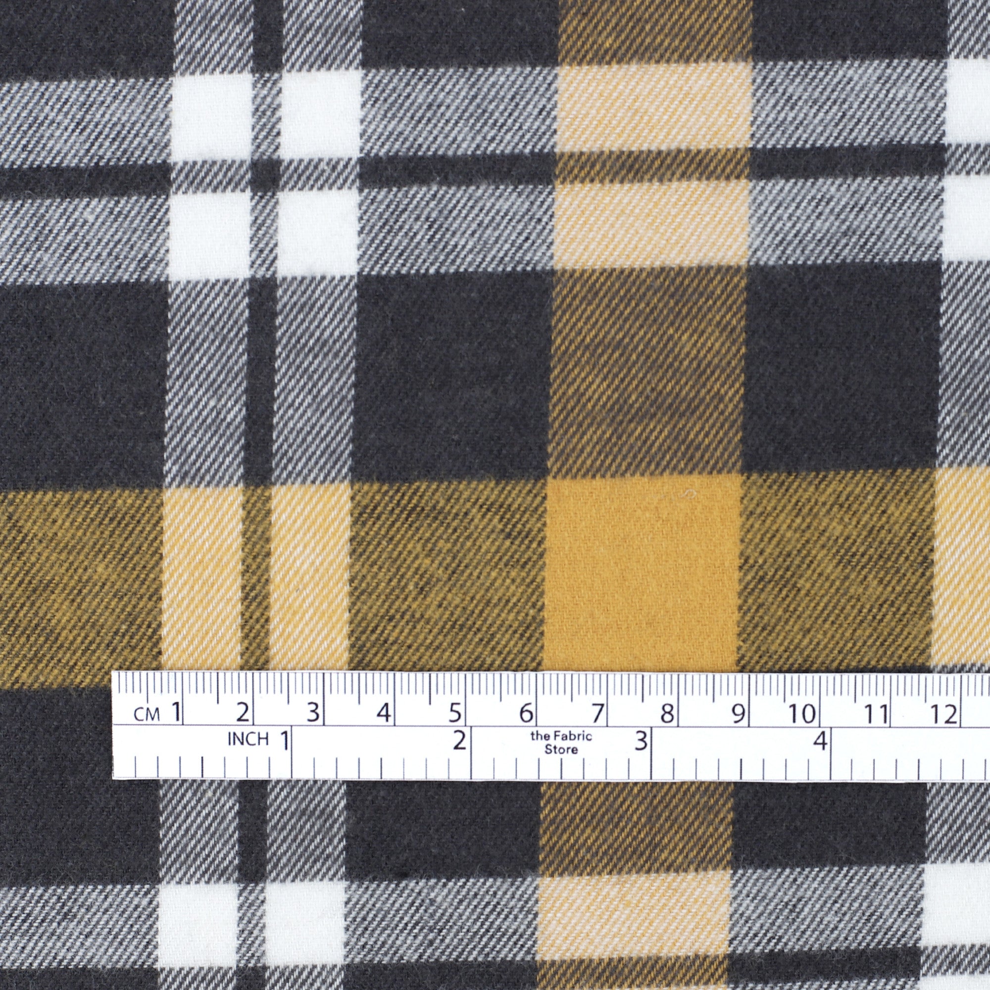 Plaid Brushed Twill - Grey Mustard