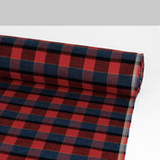 Shadow Check Brushed Cotton Twill - Red
