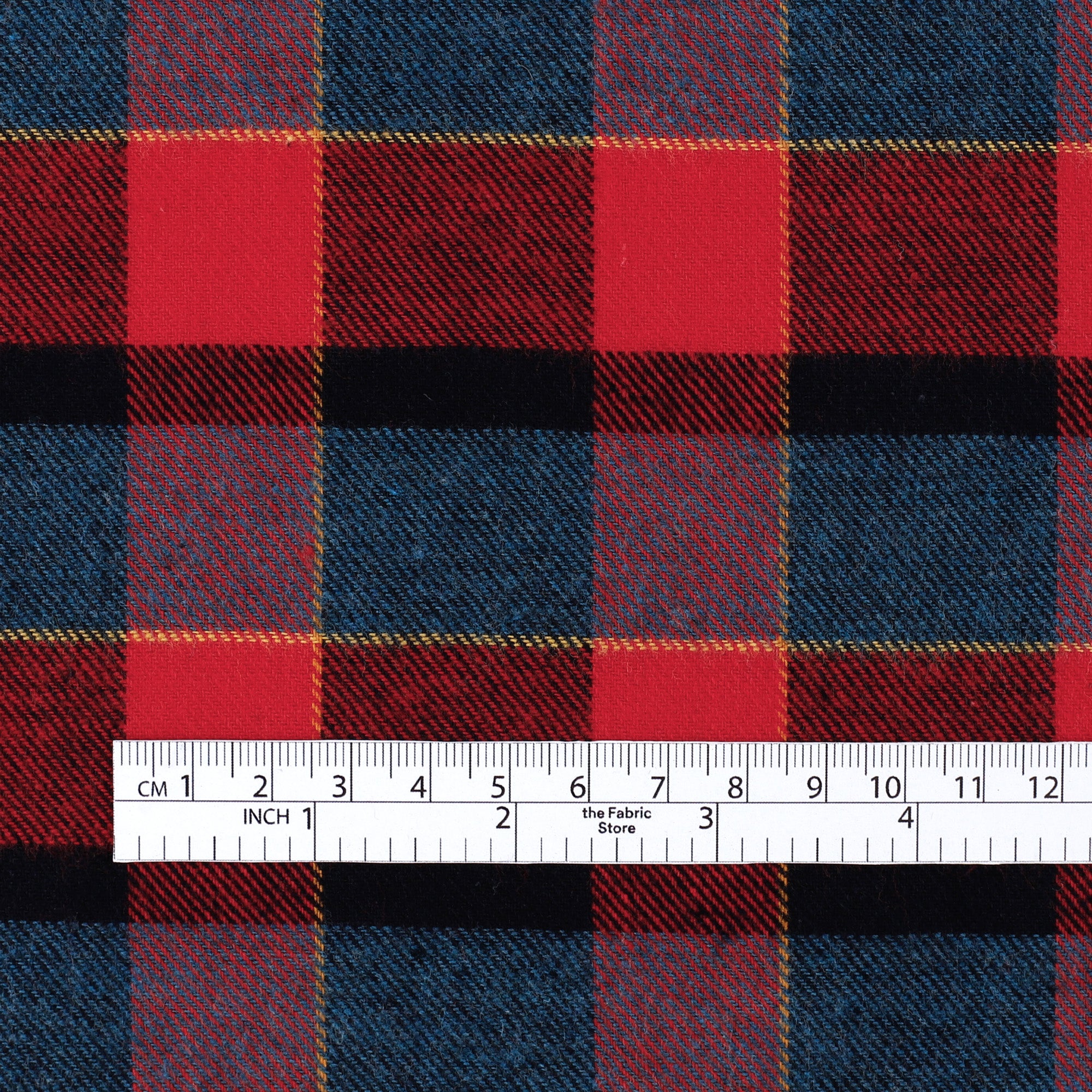 Shadow Check Brushed Cotton Twill - Red