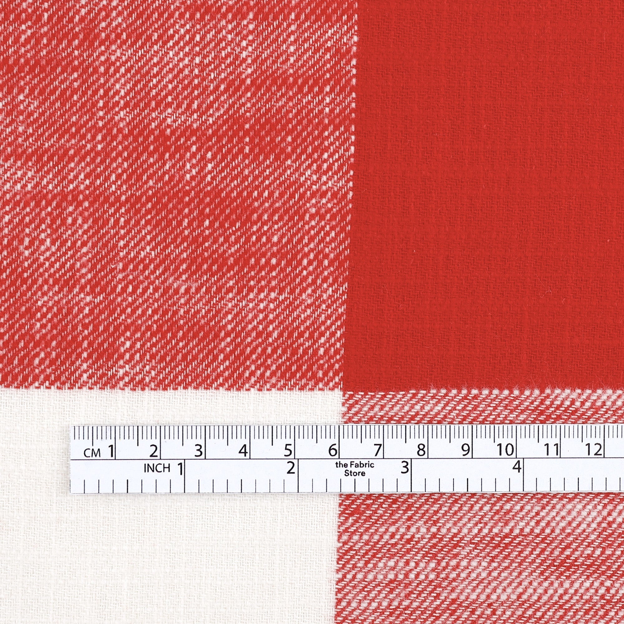 Brushed Buffalo Check Cotton - Red/White