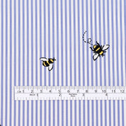 Bumblebee Striped Cotton Shirting - Blue