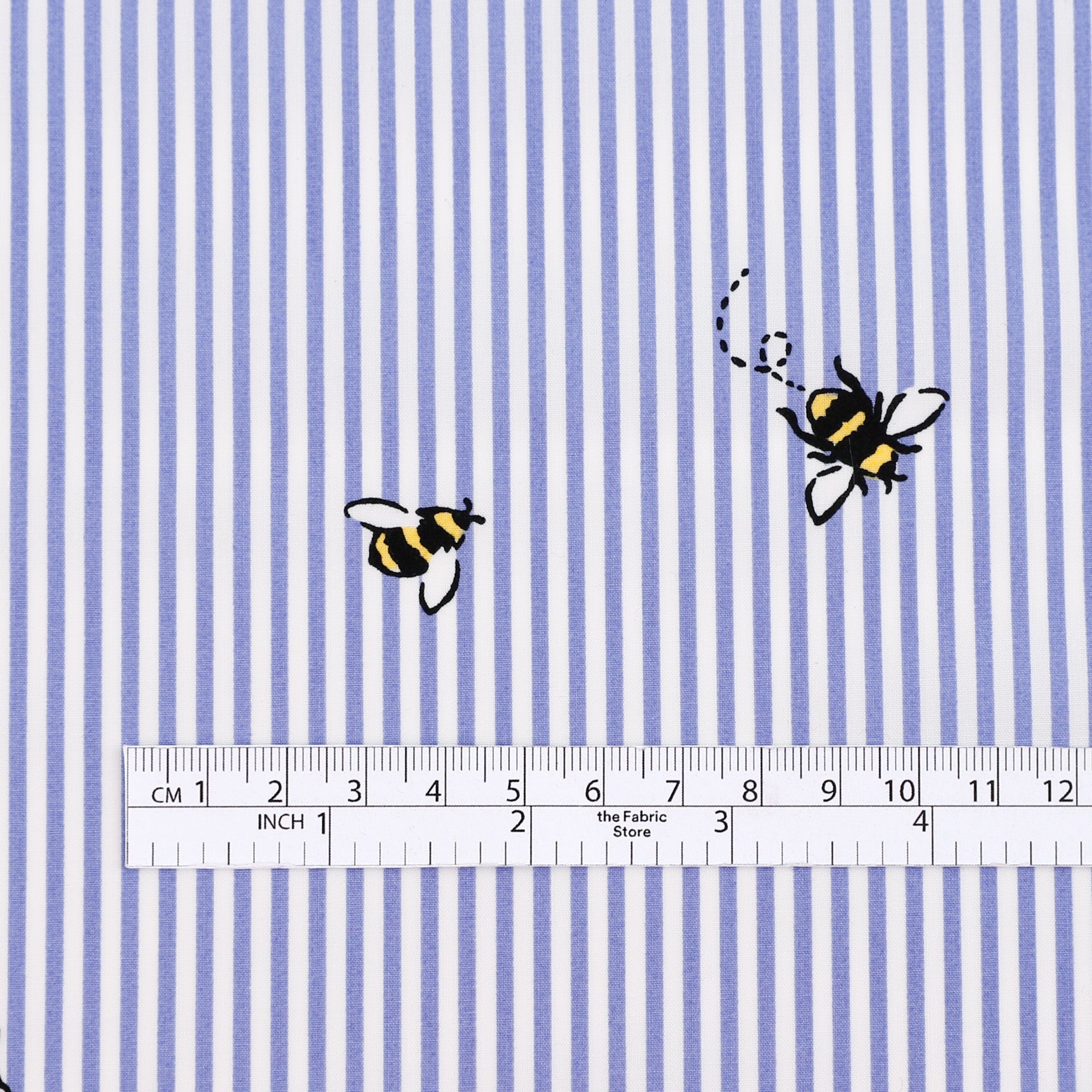 Bumblebee Striped Cotton Shirting - Blue