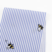 Bumblebee Striped Cotton Shirting - Blue