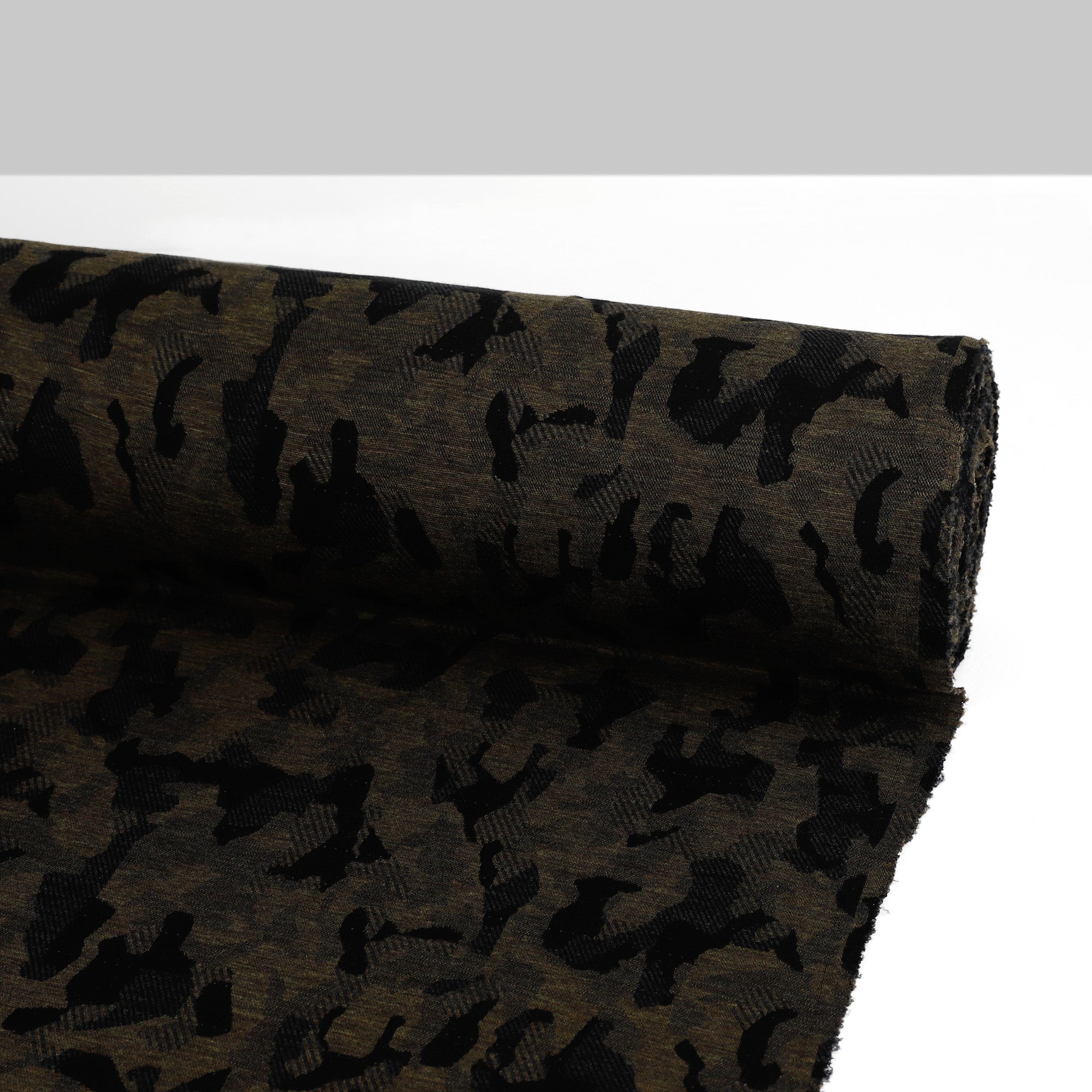 Camo Merino Jacquard - Dark Green/Black