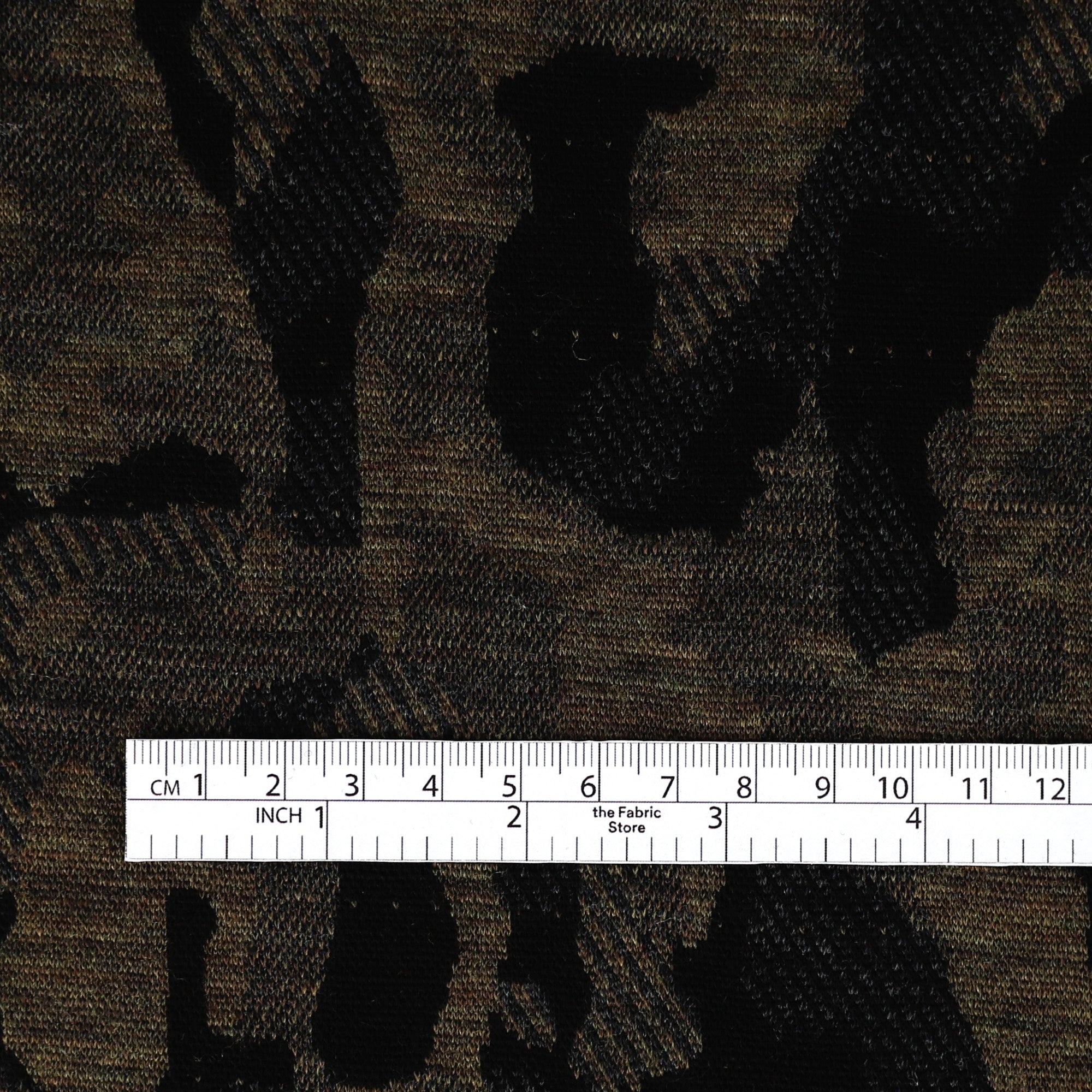 Camo Merino Jacquard - Dark Green/Black