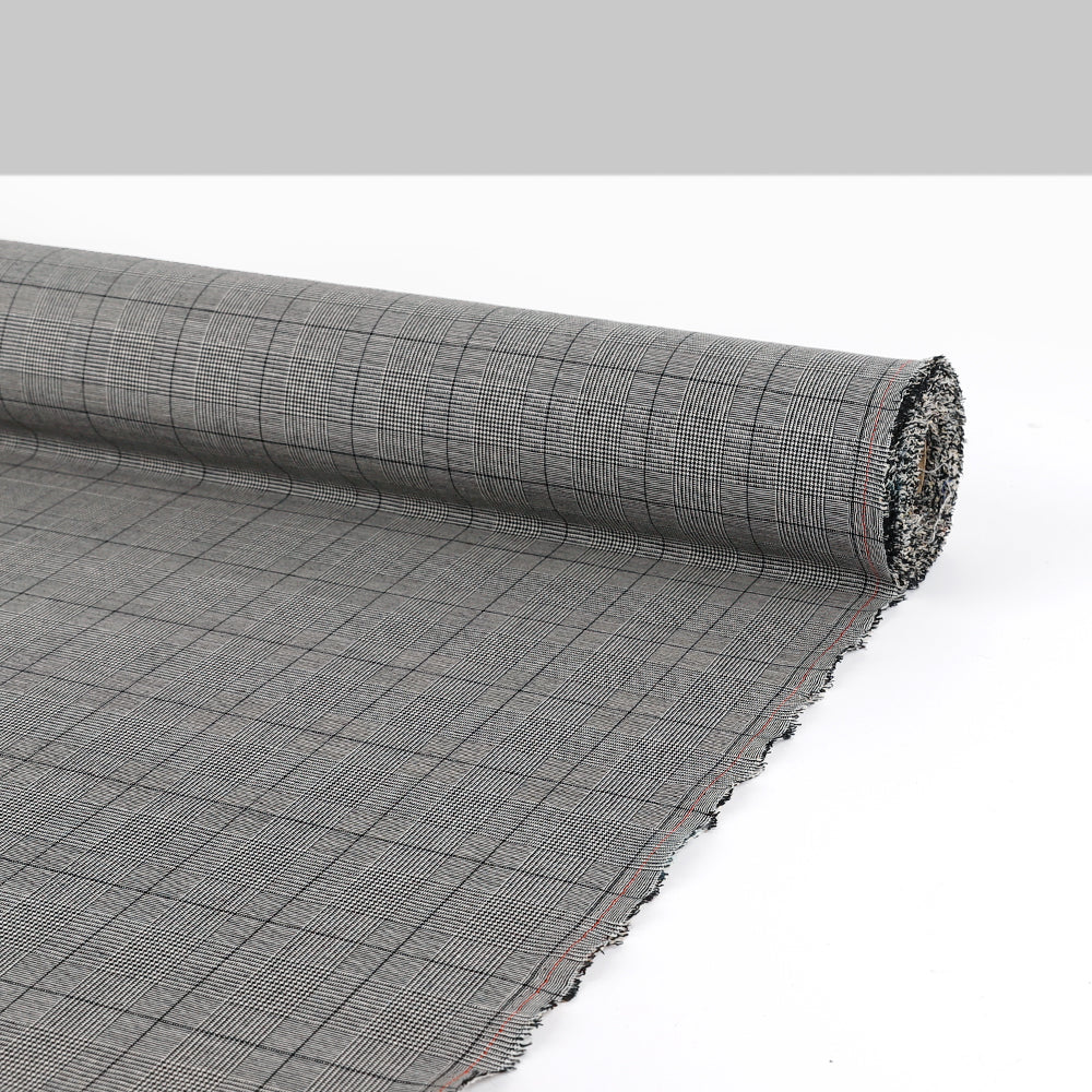 Prince Of Wales Wool / Poly Suiting - B&W
