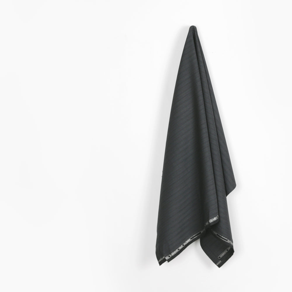 Thread Stripe Wool Suiting - Black / Teal