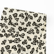 Fifties Flower Poplin - Cream/Black