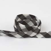 Gingham Cotton Bias Binding - Black