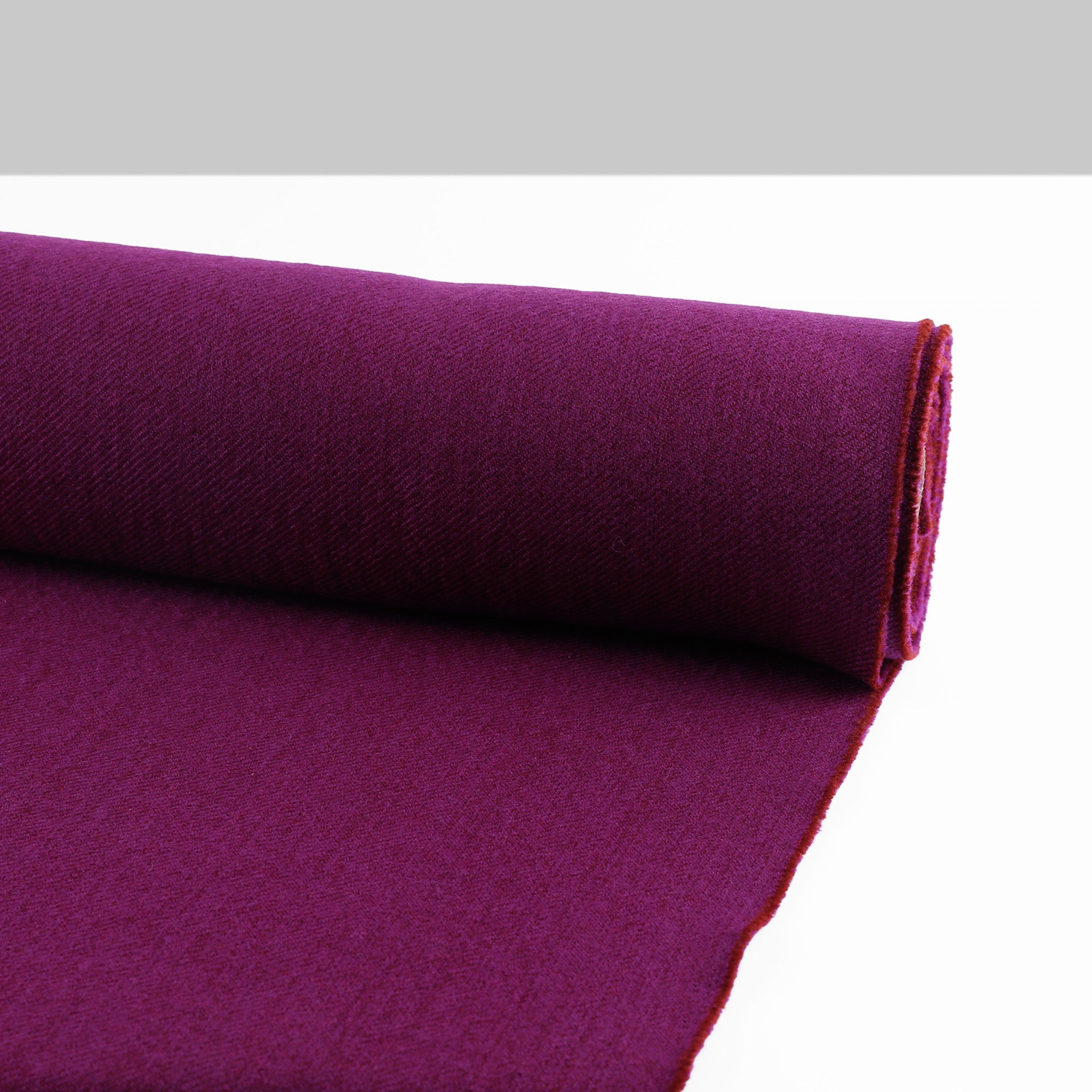 Double Faced Pure Wool Coating - Berry / Clove