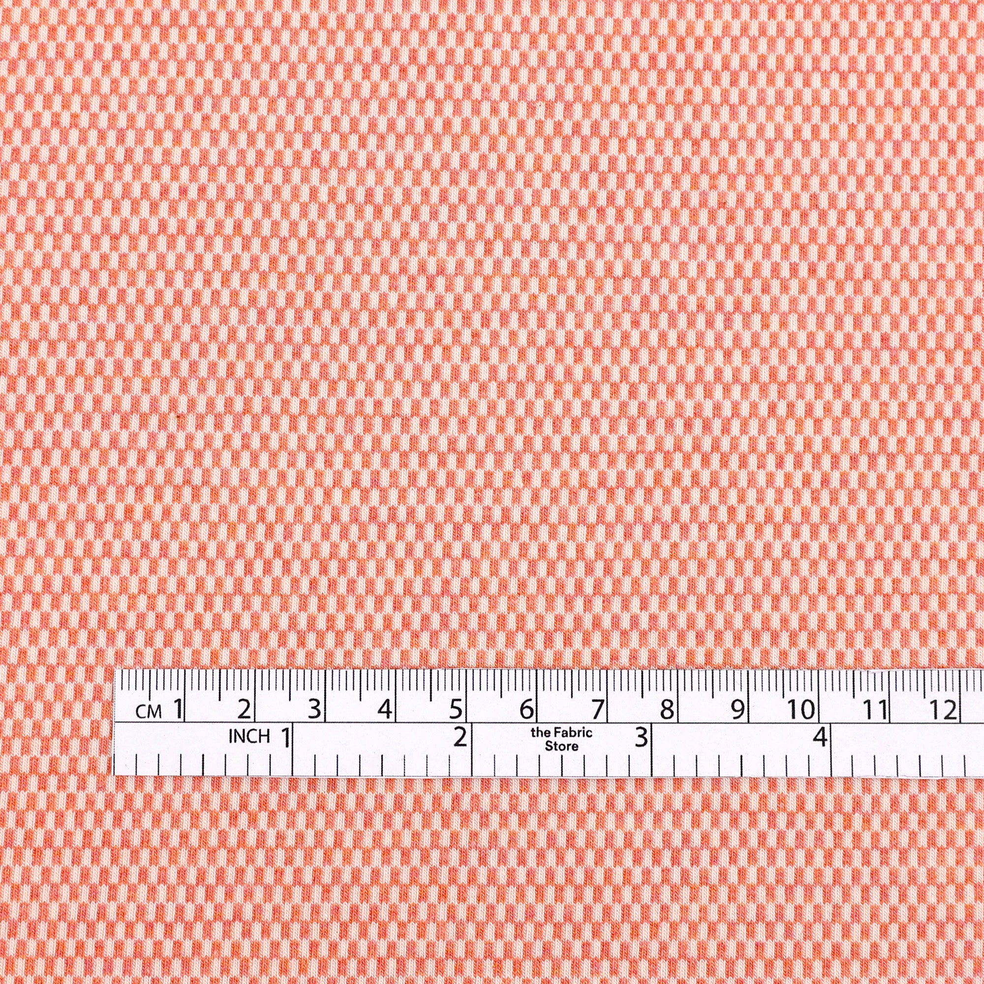 Checkerboard Stretch Rayon/Cotton Knit - Strawberry