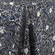 Metallic Stripe Paisley Silk / Cotton - Midnight