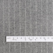 Brushed Pinstripe Wool Blend Suiting - Gravel Marle