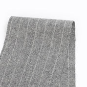 Brushed Pinstripe Wool Blend Suiting - Gravel Marle