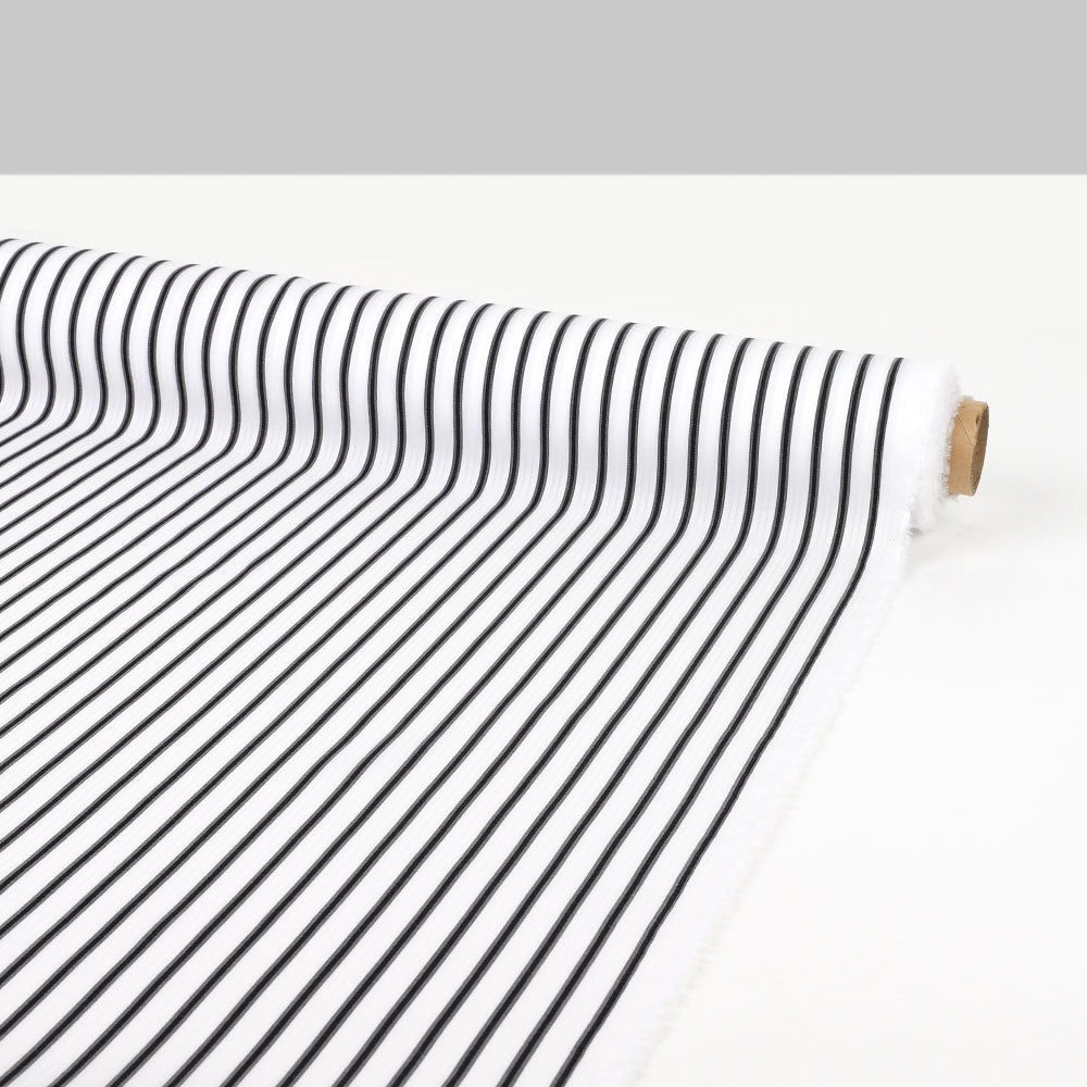 Ottoman Stripe Shirting - Black / White