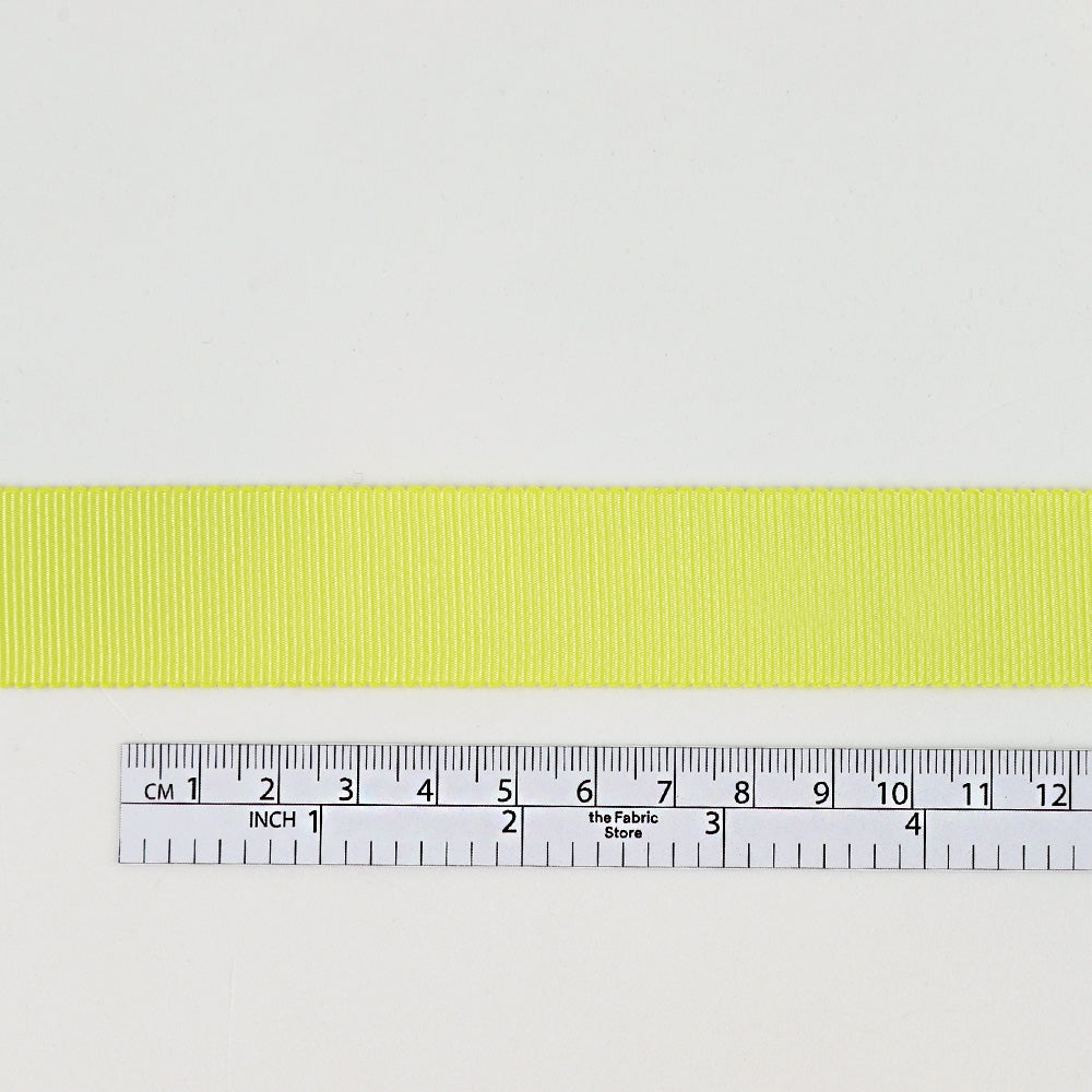 Poly Grosgrain Ribbon 24mm - Highlighter Yellow