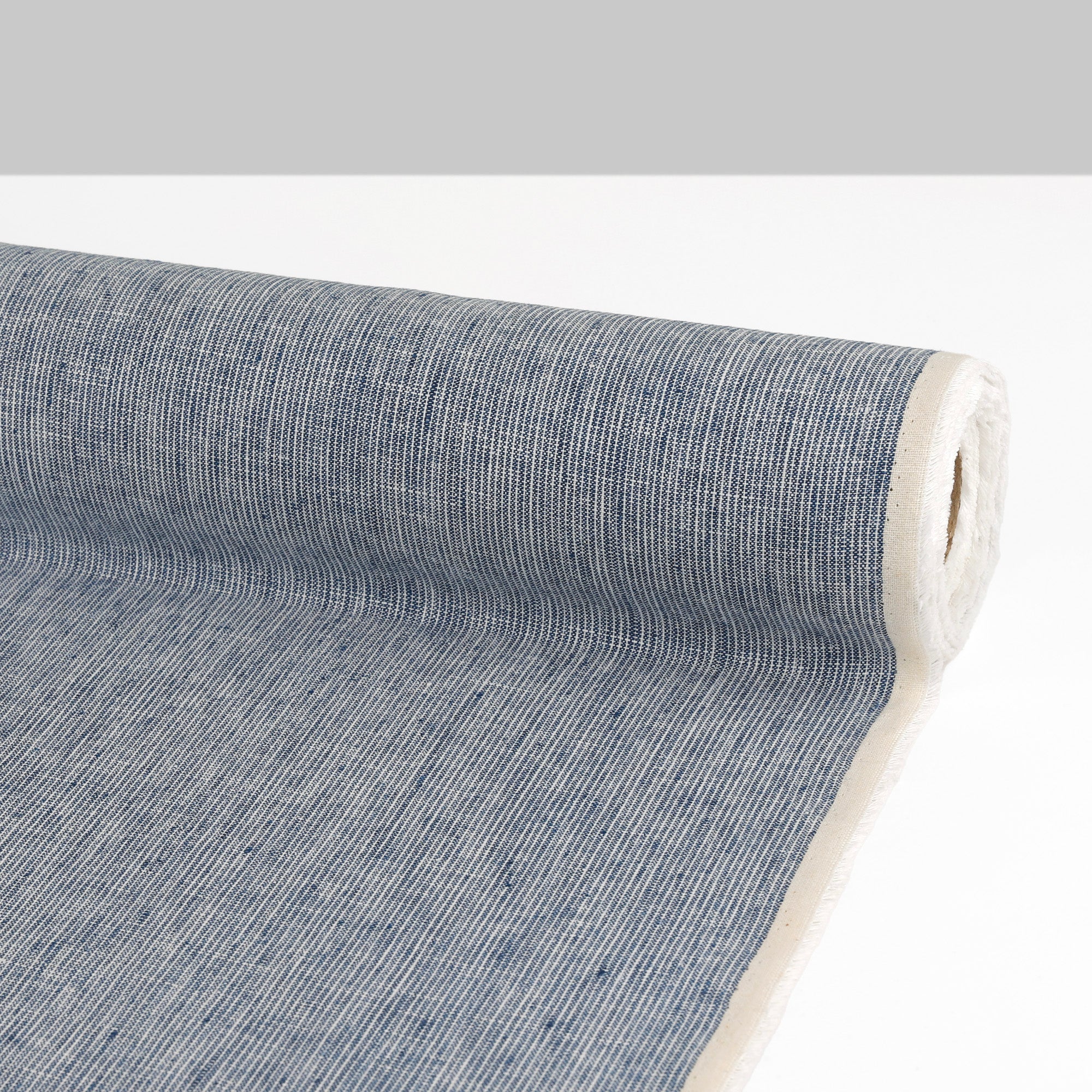 Hairstripe Midweight Linen - Indigo