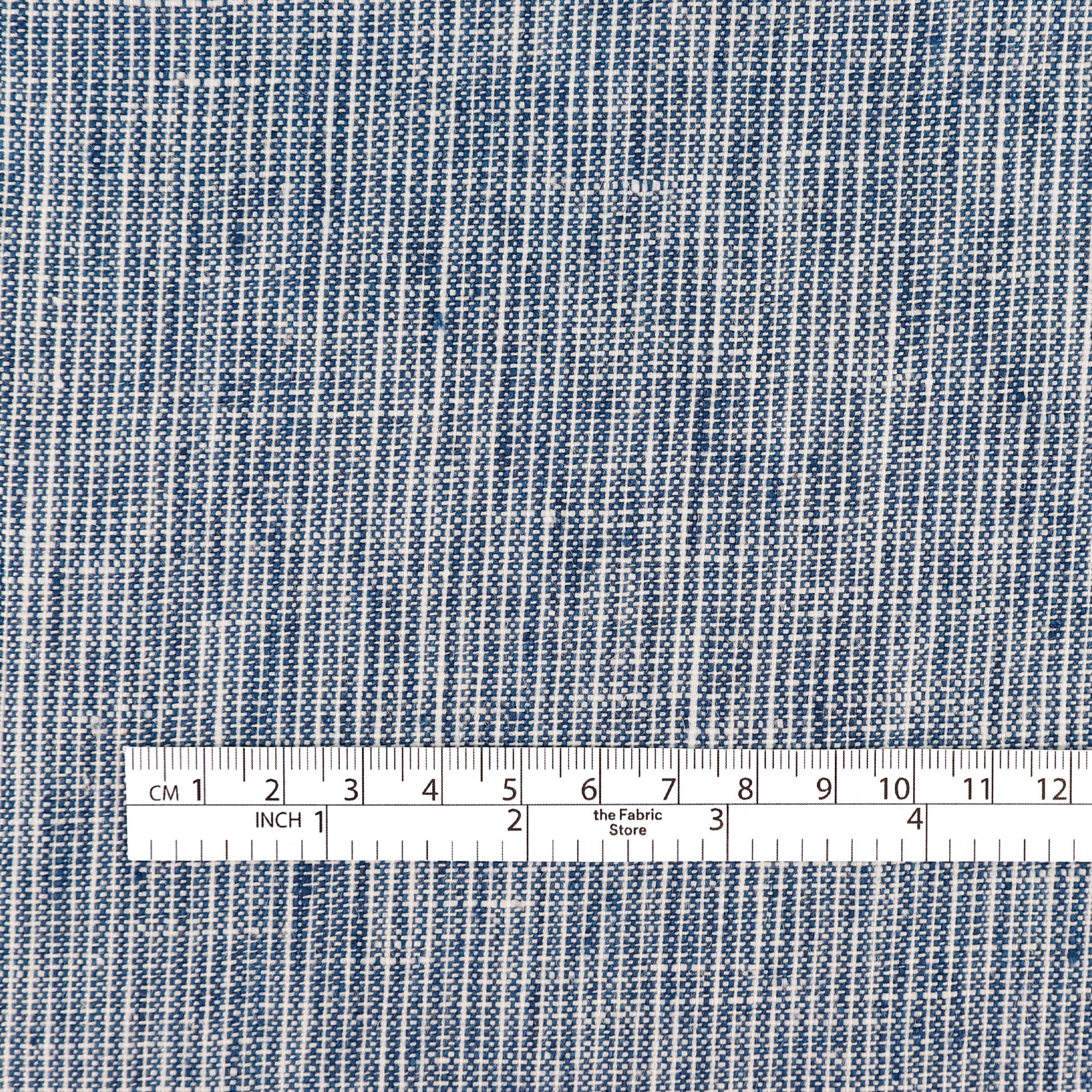 Hairstripe Midweight Linen - Indigo