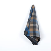 Double Faced Check Wool Coating - Blue