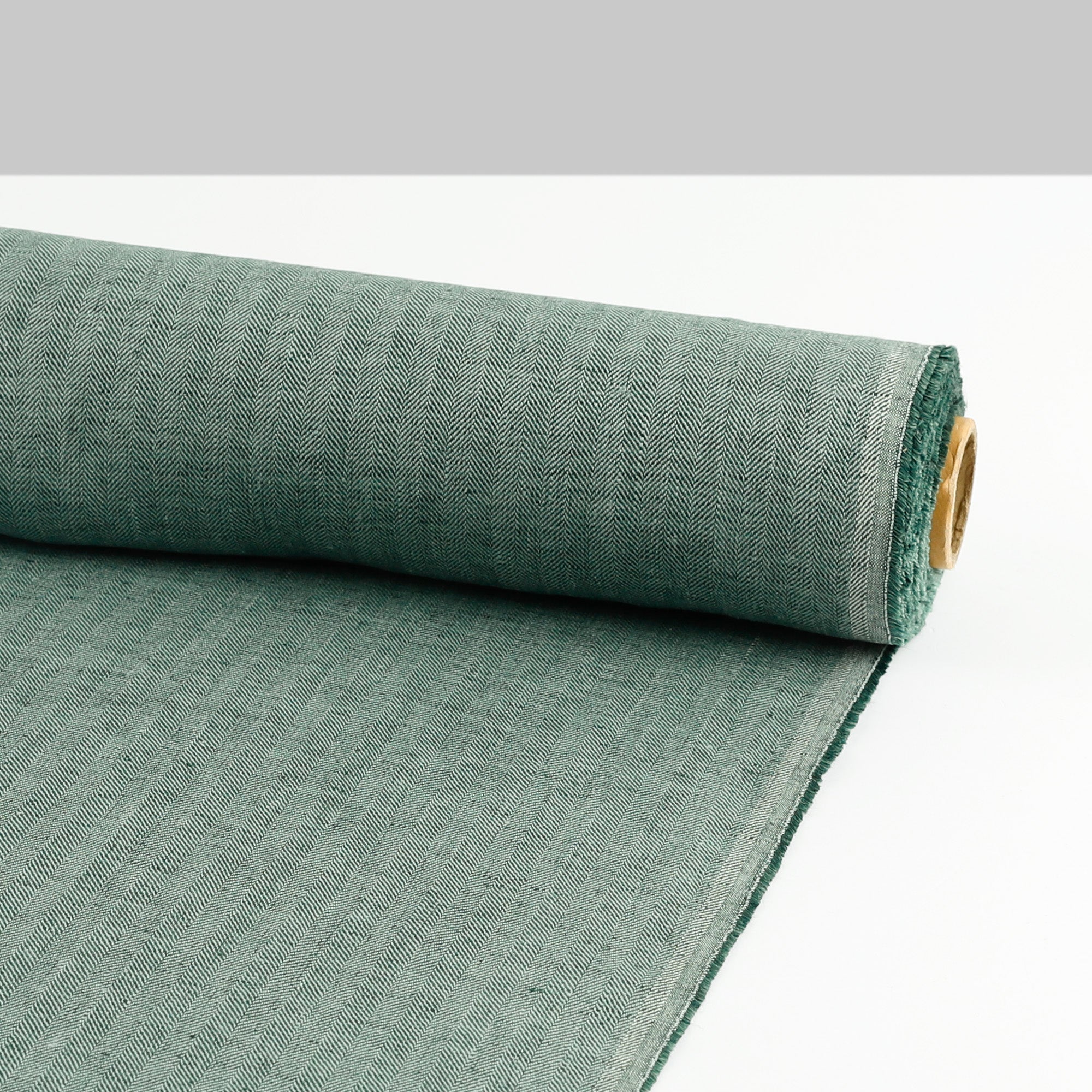 Midweight Linen Herringbone - Eucalyptus