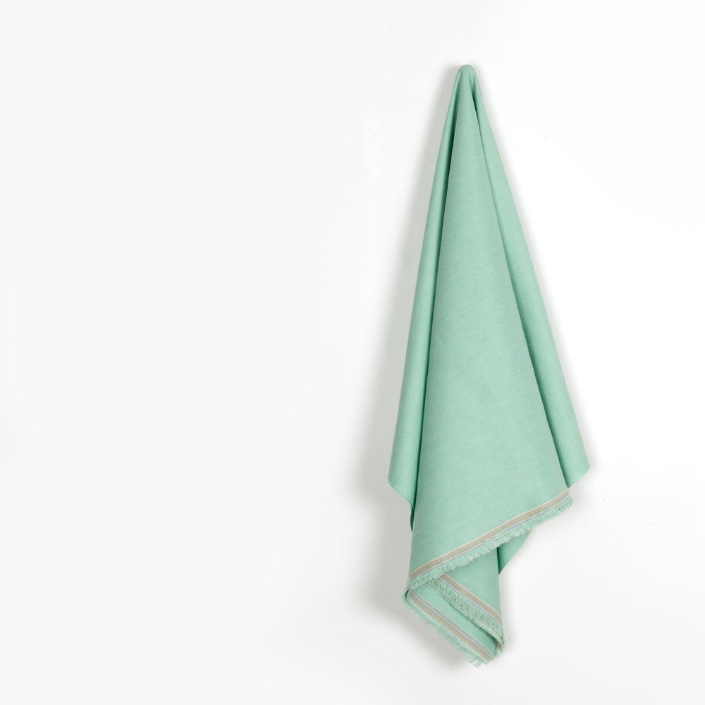 Herringbone Check Linen/Cotton - Mint