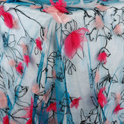 Big Honeysuckle 3D Embroidered Tulle - Teal