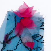 Big Honeysuckle 3D Embroidered Tulle - Teal