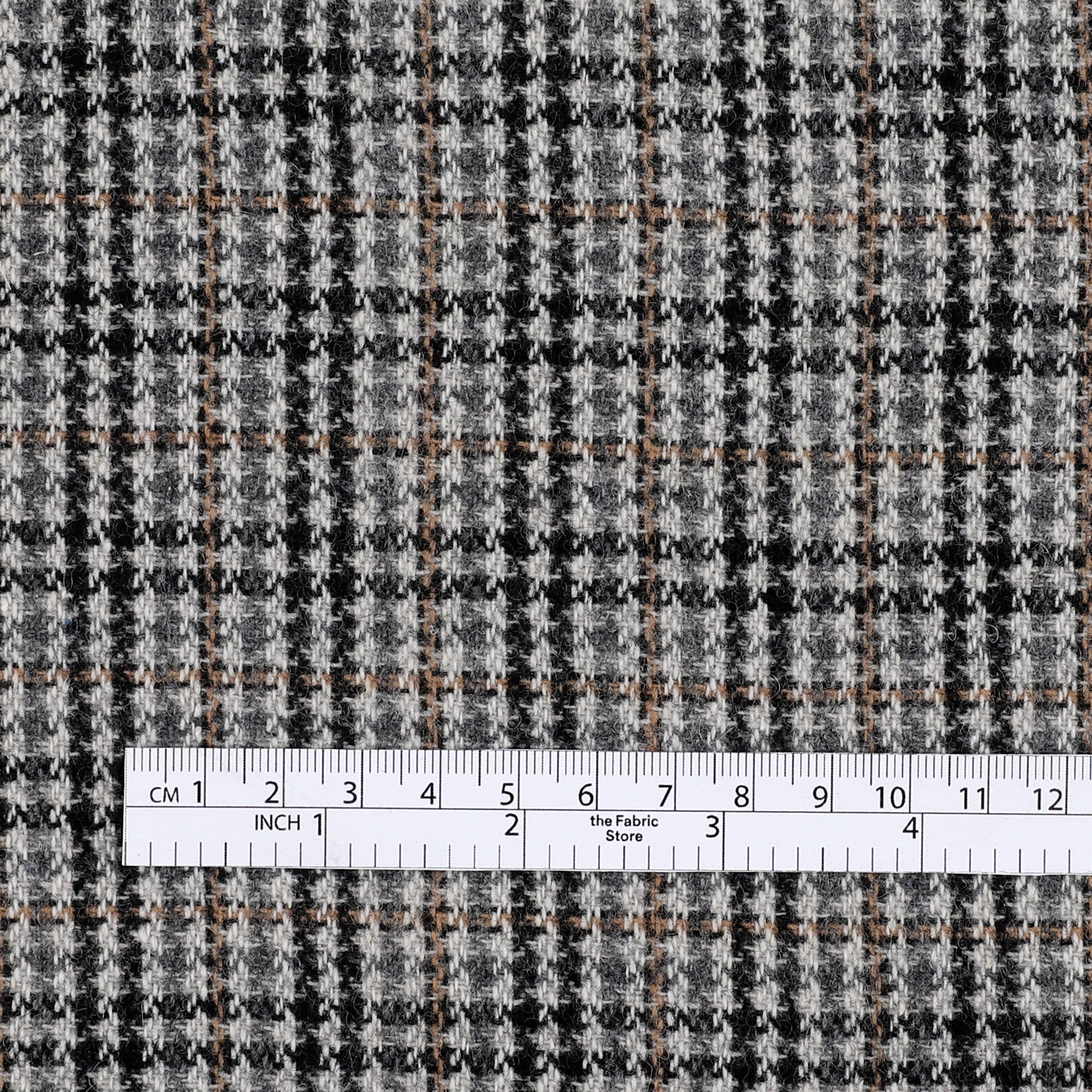Houndstooth Wool Blend - Stone