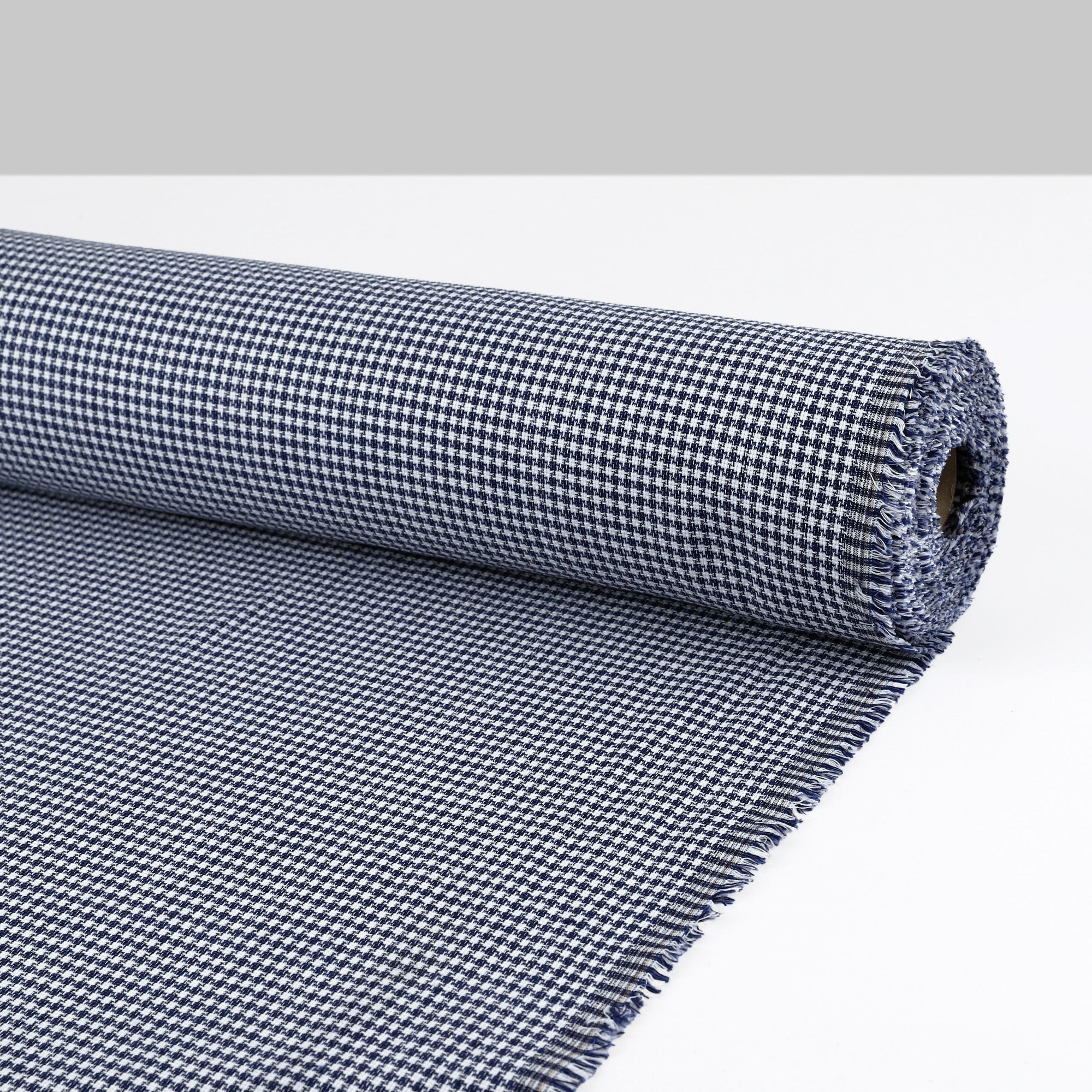 Houndstooth Cotton Suiting - Navy