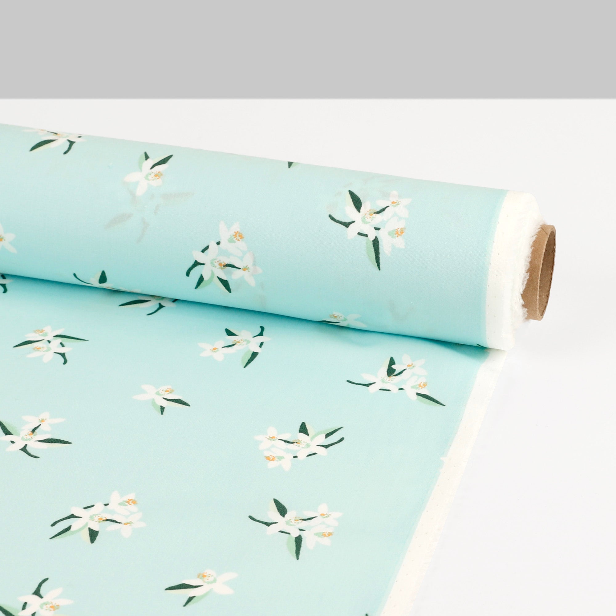Jasmine Stretch Cotton - Aqua