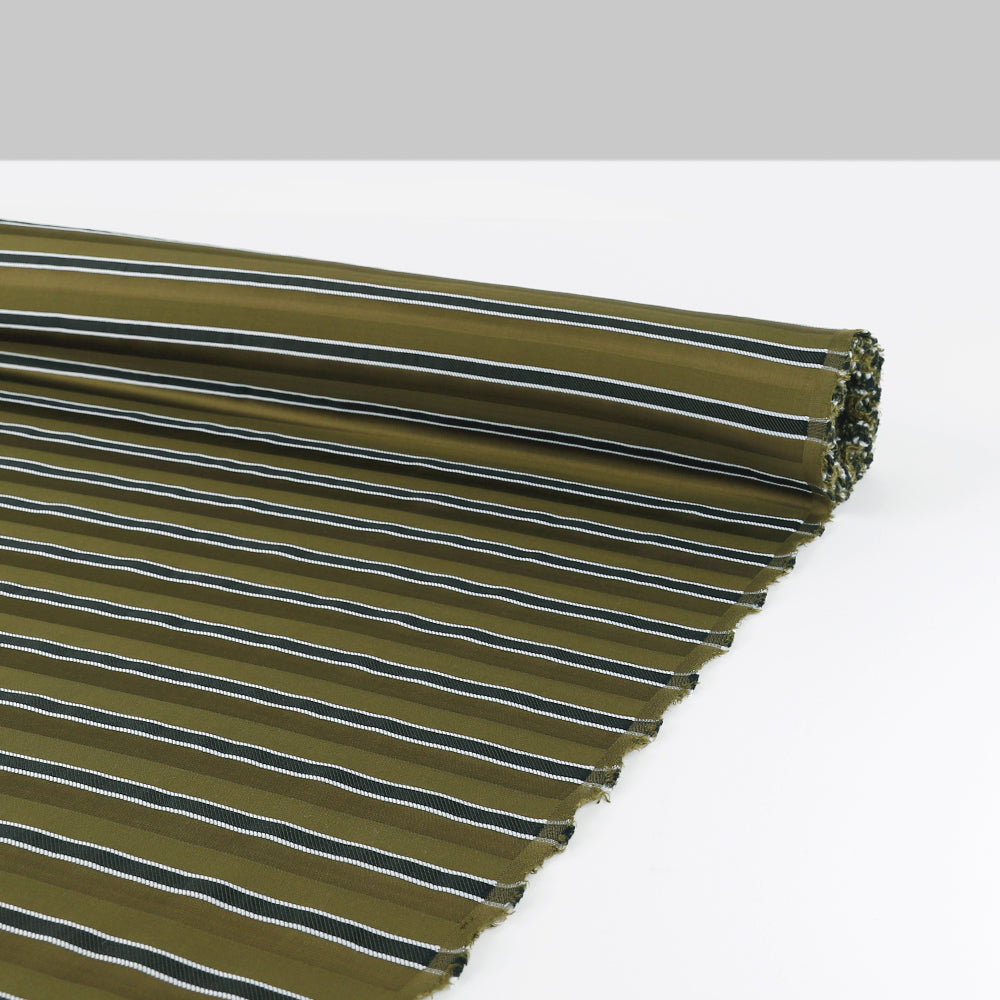 Twill Weft Stripe Viscose / Poly - Oak