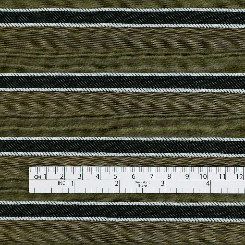 Twill Weft Stripe Viscose / Poly - Oak