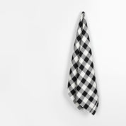 Bold Basketweave Gingham Linen / Cotton - Black