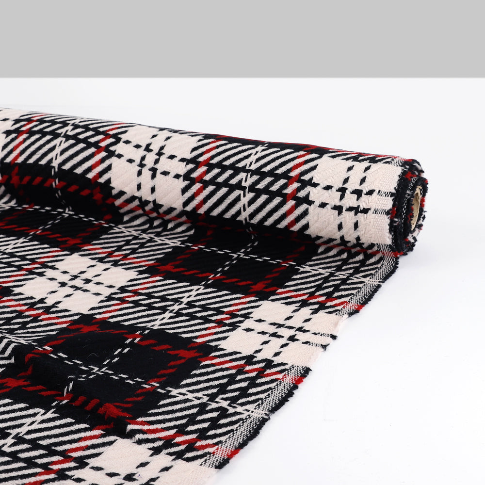 Jumbo Woven Check Wool - Black / Red