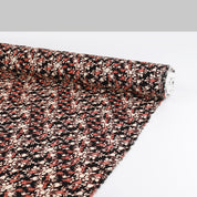 Red Shadow Floral Viscose Crepe - Black
