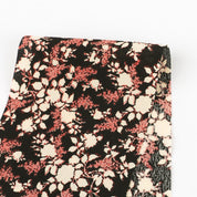 Red Shadow Floral Viscose Crepe - Black