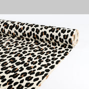 Leopard Satin Backed Crepe - Cream