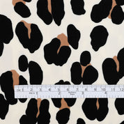 Leopard Satin Backed Crepe - Cream
