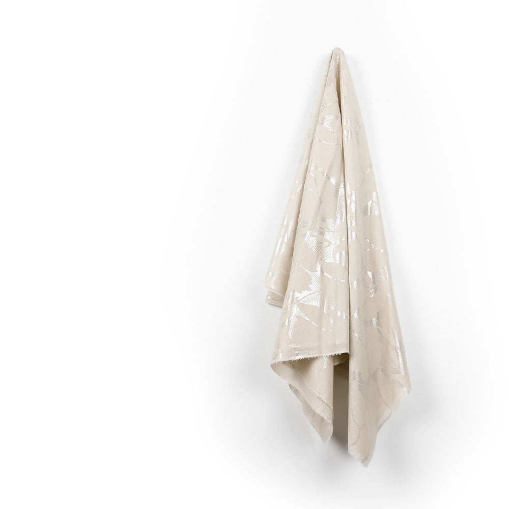 Silhouette Bloom Foiled Cotton - Sandstone