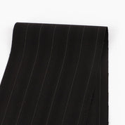 Herringbone Pinstripe Stretch Poly Suiting - Black