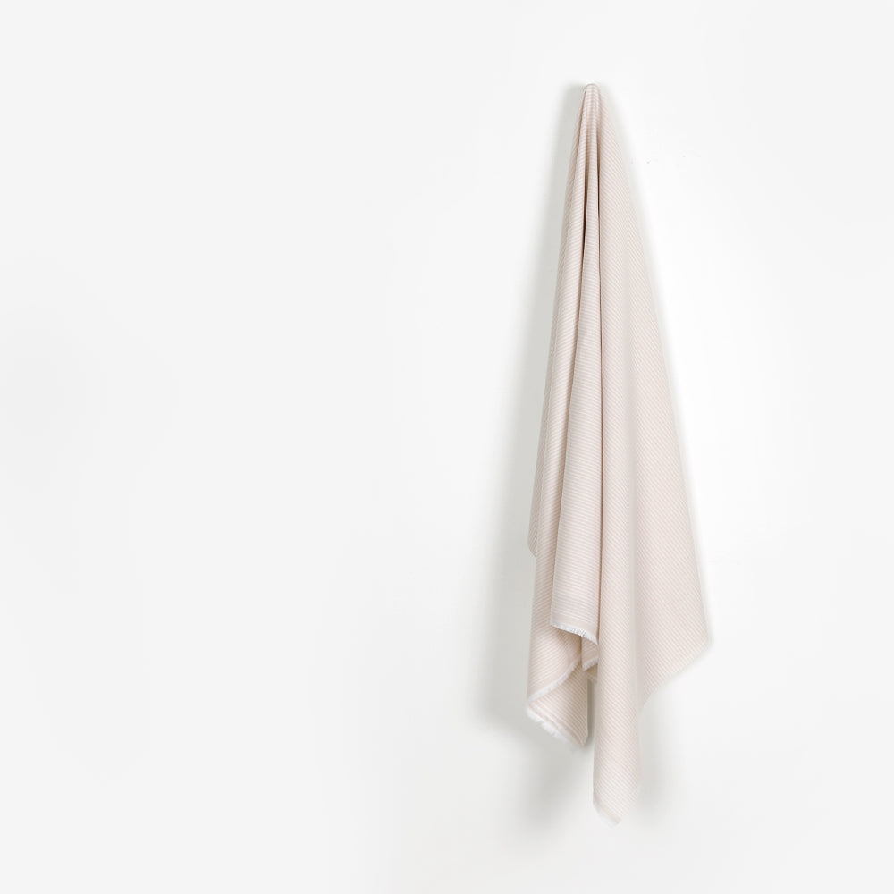 Lightweight Stripe Lyocell / Cotton - Ecru