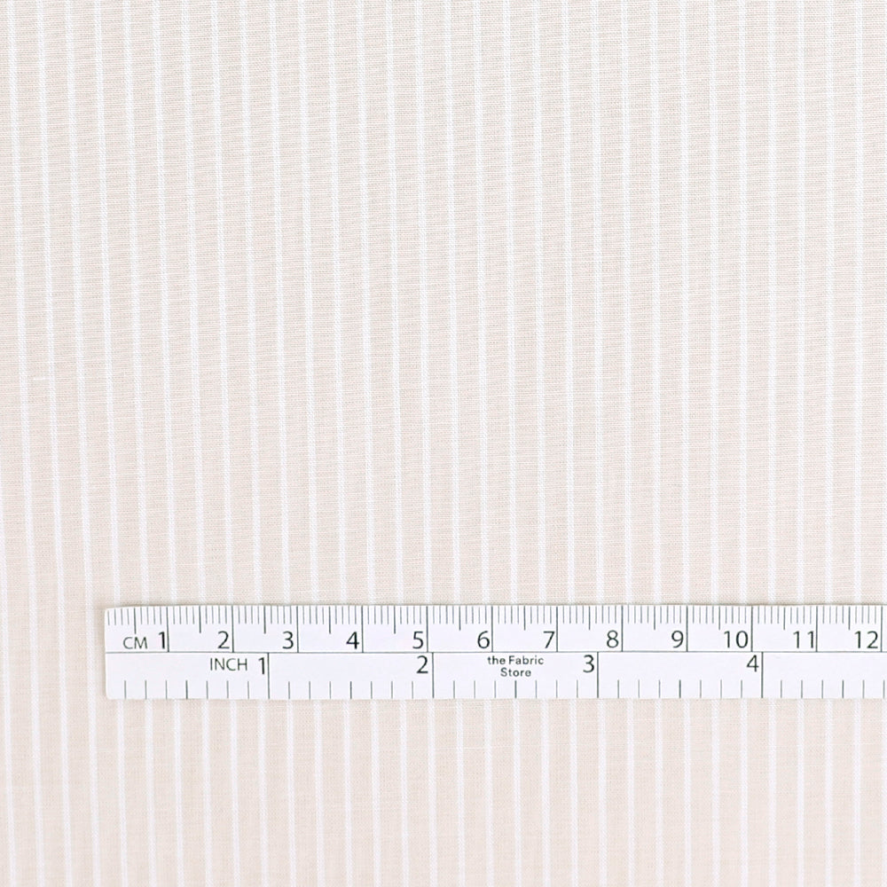 Lightweight Stripe Lyocell / Cotton - Ecru