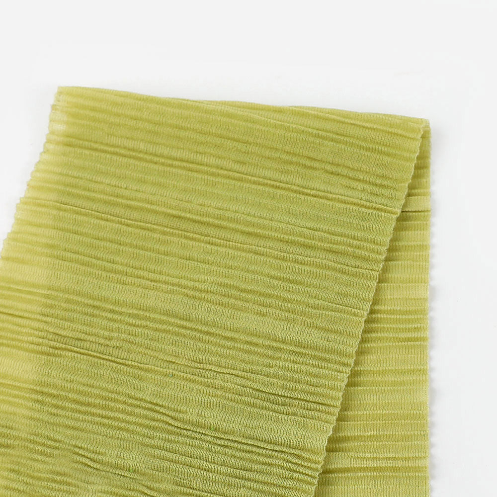 Sheer Plisse Recycled Poly Jersey - Citrus