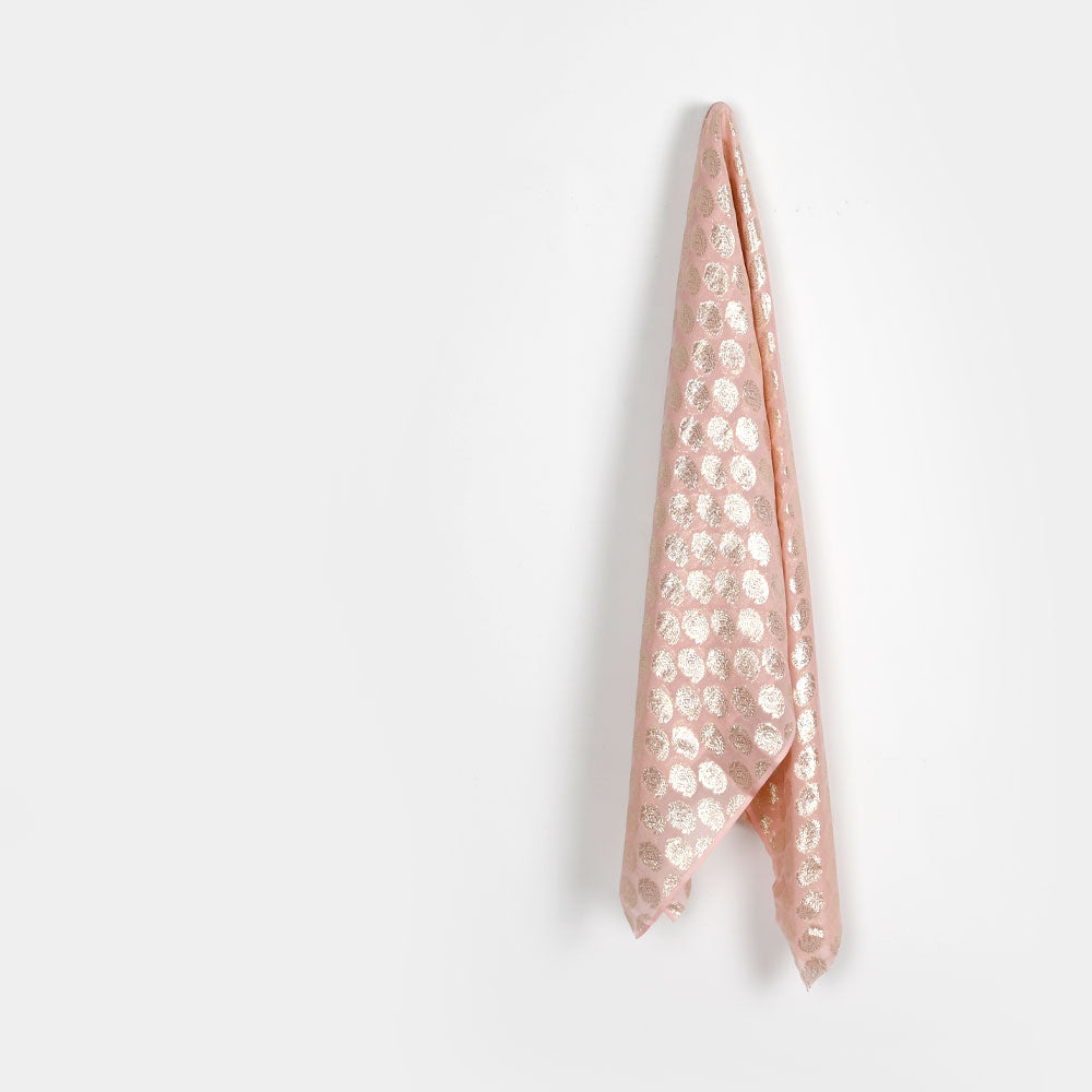 Metallic Paisley Motif Silk - Cherryblossom (remnant)