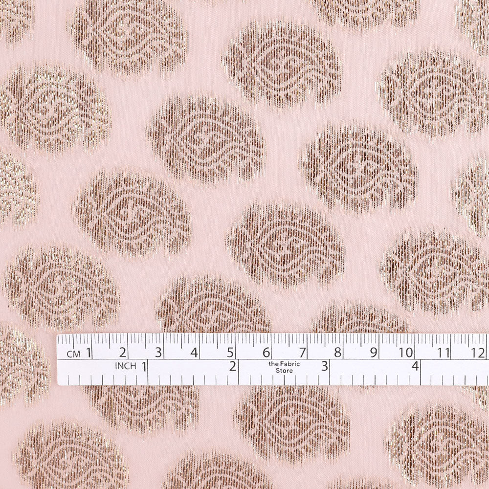 Metallic Paisley Motif Silk - Cherryblossom (remnant)