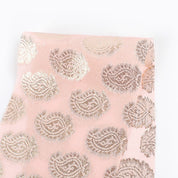 Metallic Paisley Motif Silk - Cherryblossom (remnant)