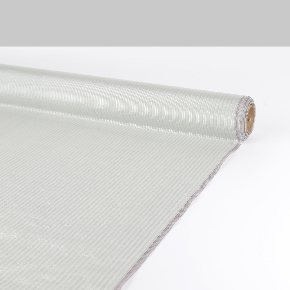 Metallic Striped Silk Shirting - Vapour