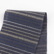 Metallic Weft Twil Stripe Linen / Cotton - Shadow