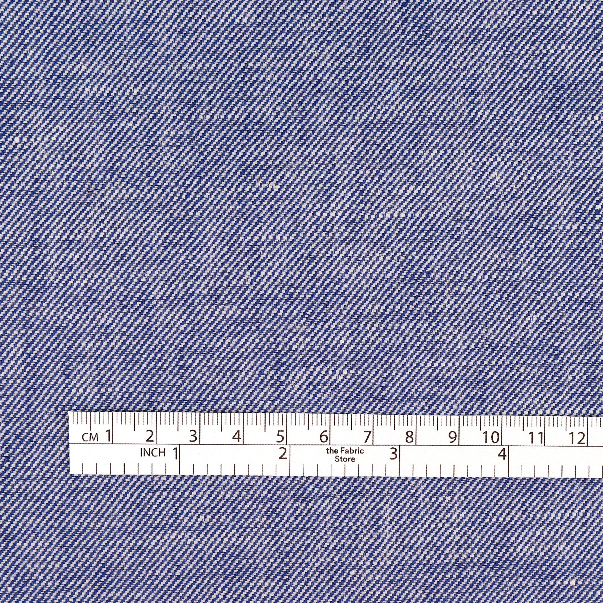 Midweight Cotton/Linen Chambray Twill - Bright Indigo