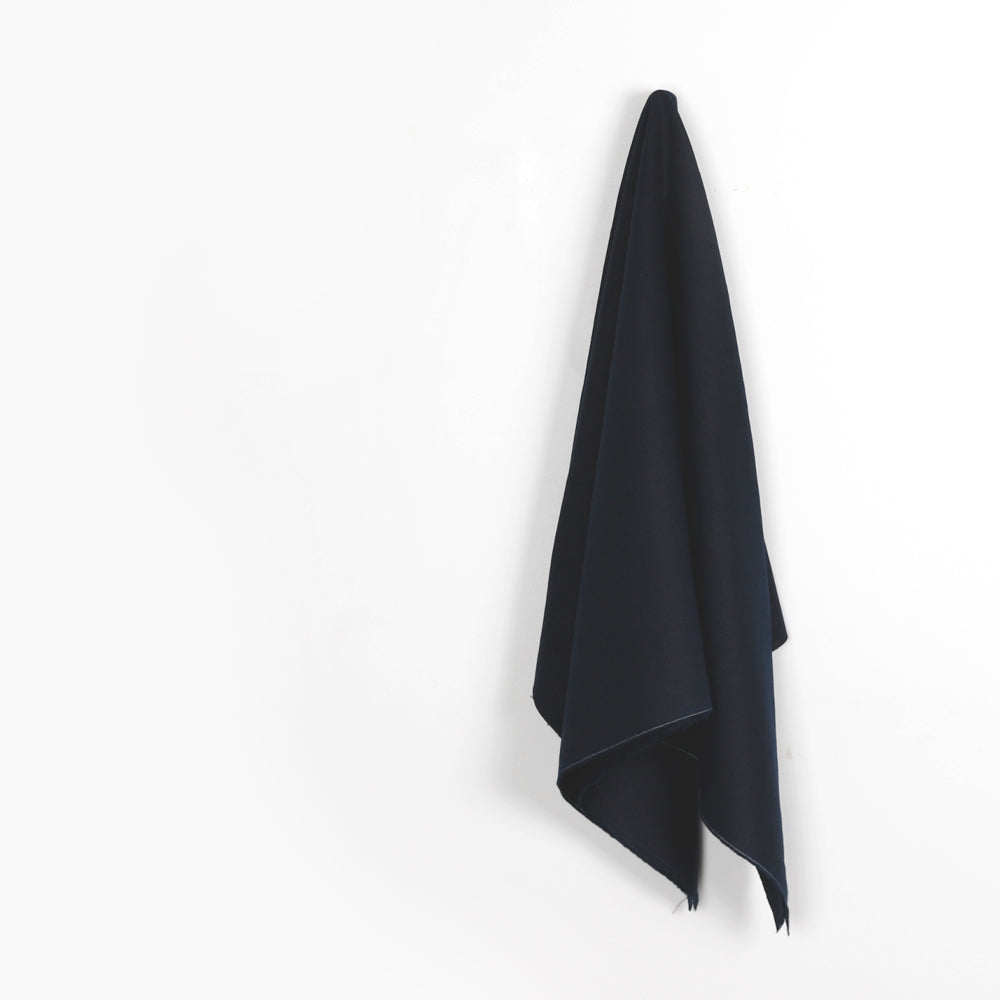 Midweight Soft Linen Mix Twill - Ink (remnant)